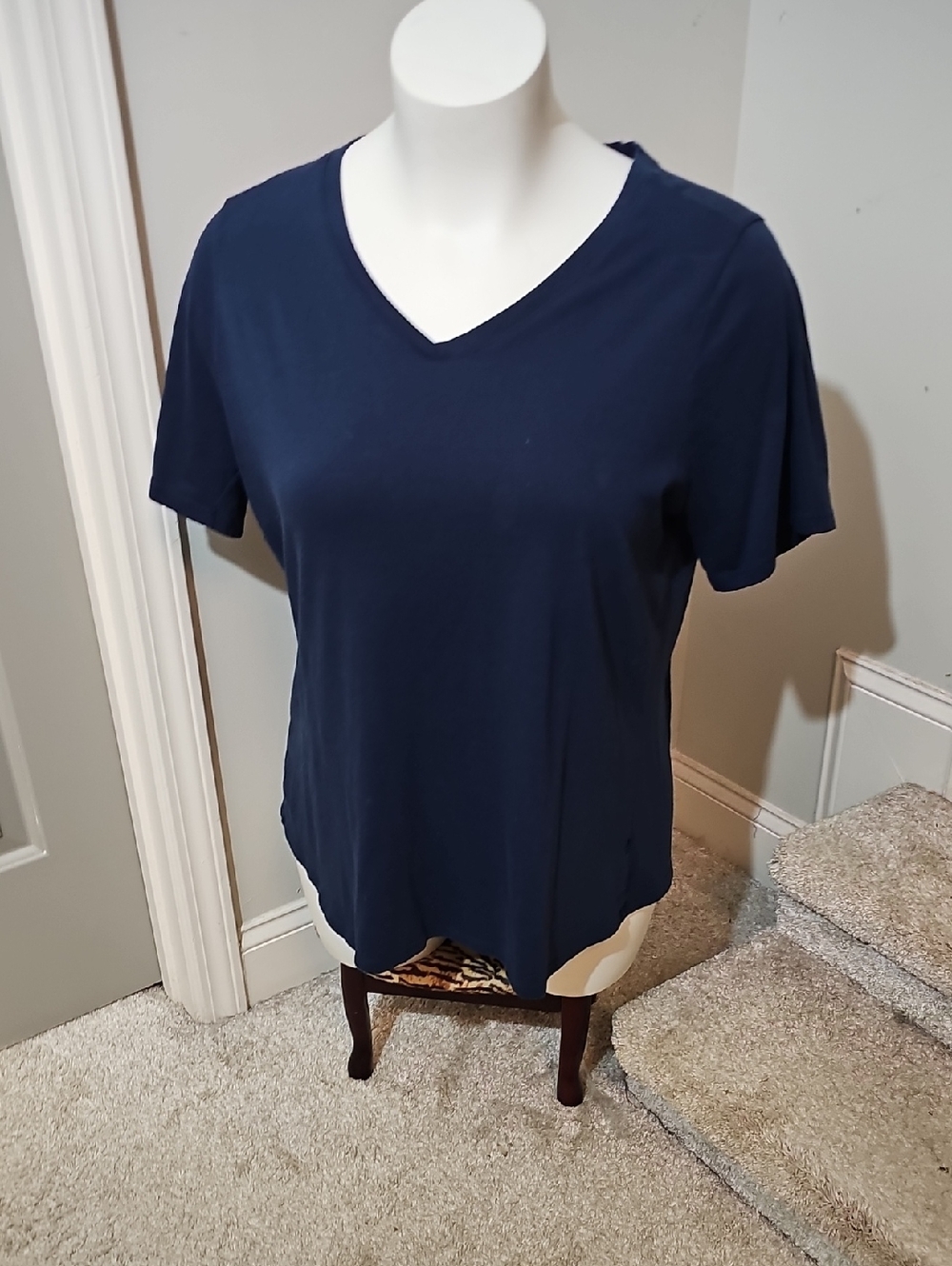 Terra & Sky Classic Navy V-Neck Short Sleeve Tee